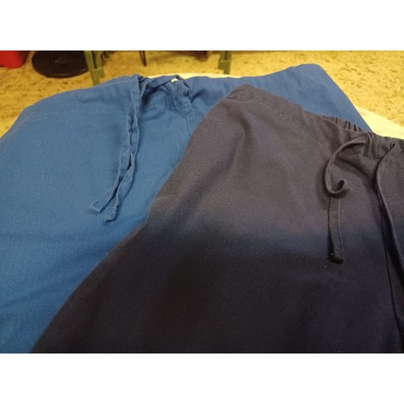 Scrub Bottoms Pair Both XXS 1 Navy 1 Royal Blue - Picture 2 of 4